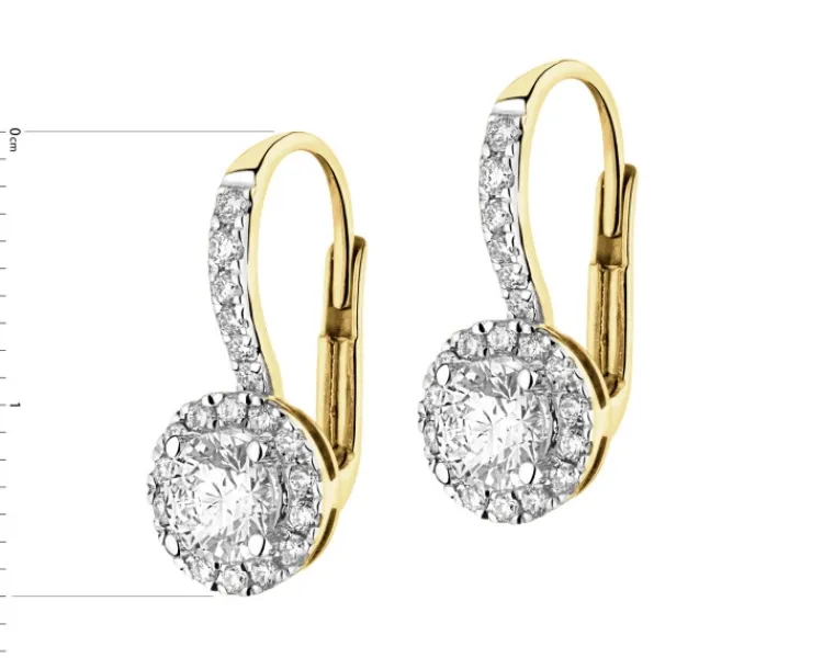 Hot Apart Kolczyki z żółtego złota z brylantami - 0,94 ct - próba 585