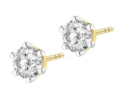 Apart Kolczyki z żółtego złota z brylantami - 0,85 ct - próba 585< Kolczyki Z Diamentami