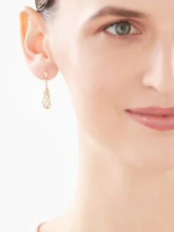 Online Apart Kolczyki z żółtego złota z brylantami - 0,006 ct - próba 375