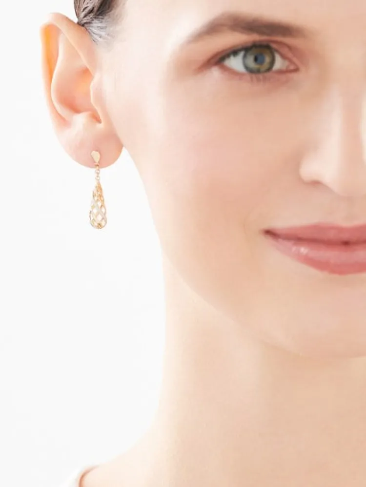 Online Apart Kolczyki z żółtego złota z brylantami - 0,006 ct - próba 375