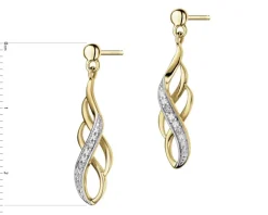 Clearance Apart Kolczyki z żółtego złota z brylantami - 0,02 ct - próba 585