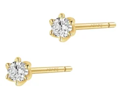 Best Apart Kolczyki z żółtego złota z brylantami - 0,20 ct - próba 585