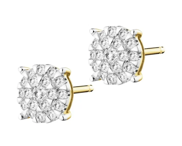 Hot Apart Kolczyki z żółtego złota z brylantami - 0,27 ct - próba 585