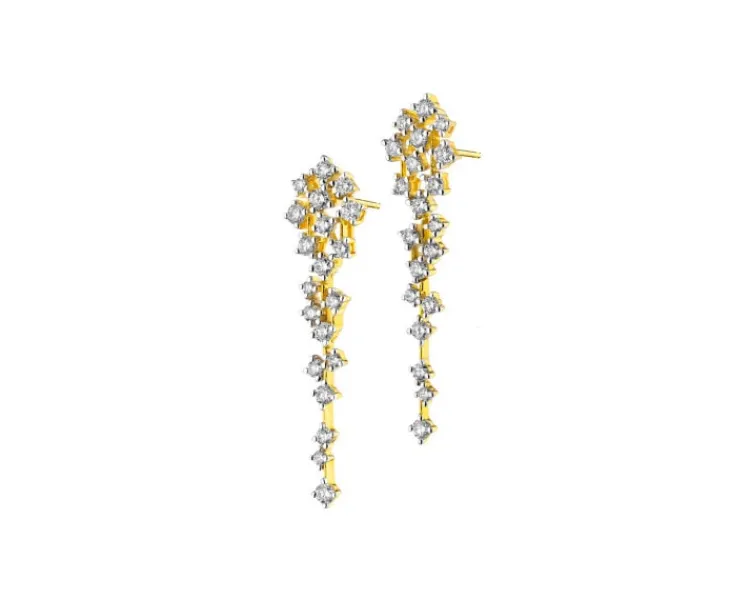 Outlet Apart Kolczyki z żółtego złota z brylantami - 1,00 ct - próba 585