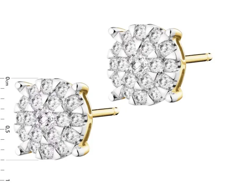 Outlet Apart Kolczyki z żółtego złota z brylantami - 0,70 ct - próba 585
