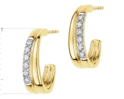 Apart Kolczyki z żółtego złota z brylantami - 0,10 ct - próba 375< Wszystkie