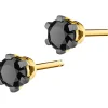 Apart Kolczyki z żółtego złota z czarnymi brylantami - 0,49 ct - próba 585< Kolczyki Z Diamentami