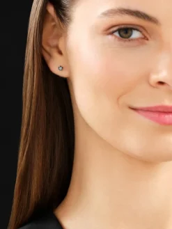 Apart Kolczyki z żółtego złota z czarnymi brylantami - 0,49 ct - próba 585< Kolczyki Z Diamentami