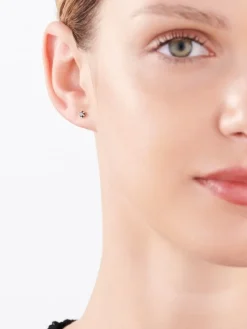 New Apart Kolczyki z żółtego złota z czarnymi brylantami - 0,16 ct - próba 375
