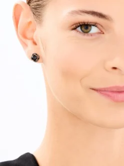 Apart Kolczyki z żółtego złota z czarnymi diamentami i onyksami - próba 585< Wszystkie