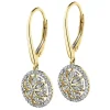 New Apart Kolczyki z żółtego złota z diamentami - rozeta - 0,40 ct - próba 585