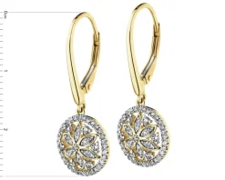 New Apart Kolczyki z żółtego złota z diamentami - rozeta - 0,40 ct - próba 585