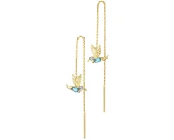Online Apart Kolczyki z żółtego złota z diamentami i topazami London Blue - kolibry - próba 375