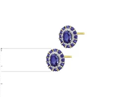 Apart Kolczyki z żółtego złota z diamentami i szafirami syntetycznymi - próba 585< Kolczyki Z Diamentami