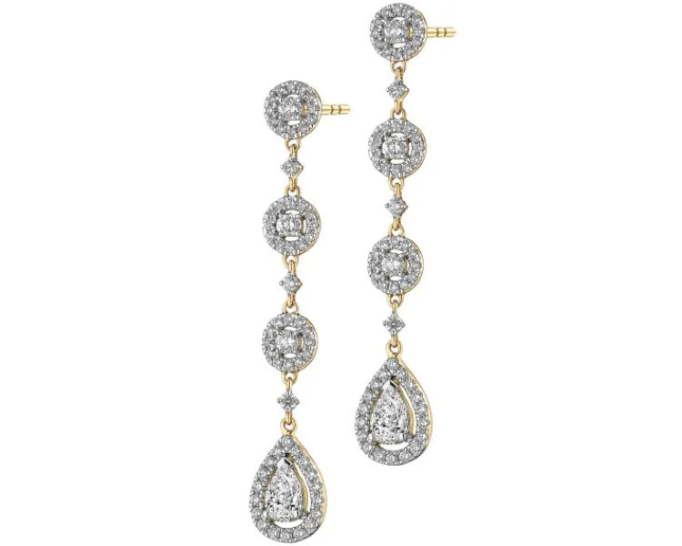 Apart Kolczyki z żółtego złota z diamentami - 1,30 ct - próba 585< Wszystkie