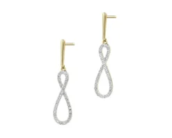 Discount Apart Kolczyki z żółtego złota z diamentami - 0,12 ct - próba 585