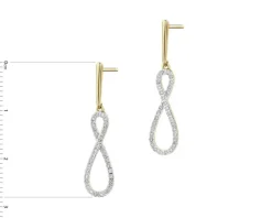 Discount Apart Kolczyki z żółtego złota z diamentami - 0,12 ct - próba 585