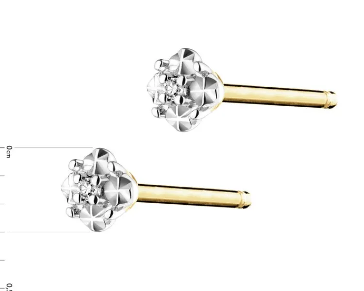 Apart Kolczyki z żółtego złota z diamentami - 0,006 ct - próba 375< Kolczyki Z Diamentami