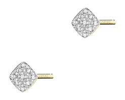 Outlet Apart Kolczyki z żółtego złota z diamentami - kwadraty - 0,05 ct - próba 375