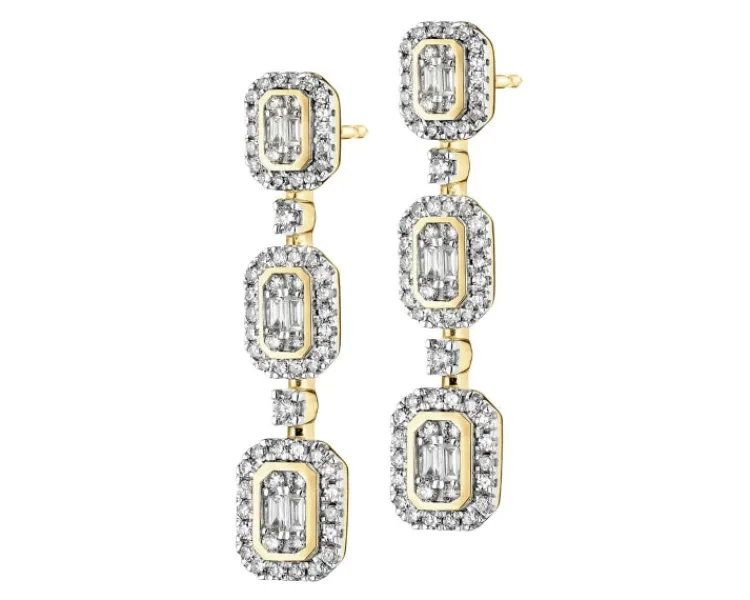 Apart Kolczyki z żółtego złota z diamentami - 0,93 ct - próba 585< Wszystkie