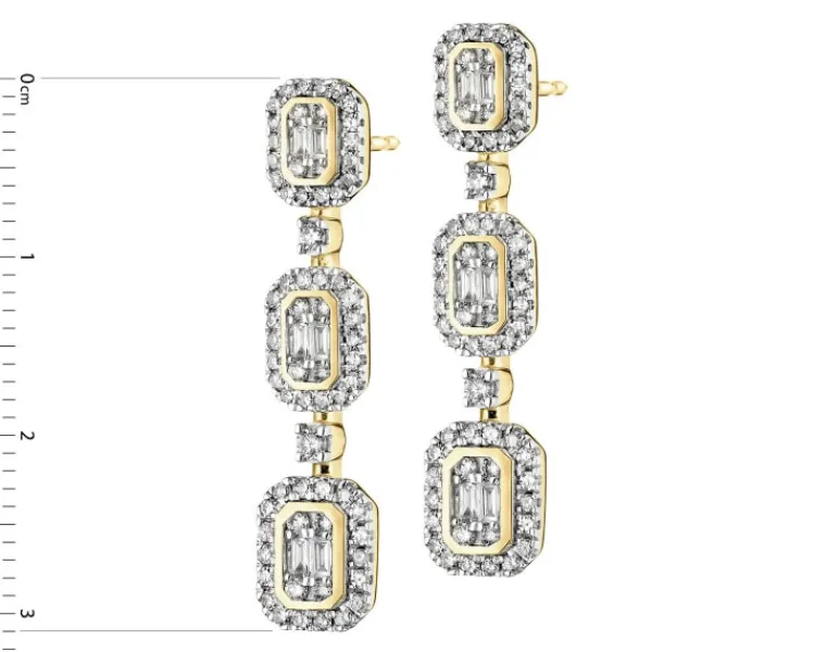 Apart Kolczyki z żółtego złota z diamentami - 0,93 ct - próba 585< Wszystkie