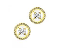 Best Apart Kolczyki z żółtego złota z diamentami - koła - 0,33 ct - próba 750