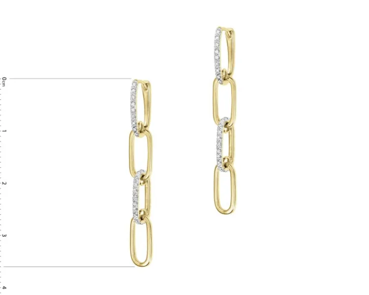 Apart Kolczyki z żółtego złota z diamentami - 0,12 ct - próba 585< Kolczyki Z Diamentami