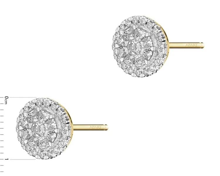 Outlet Apart Kolczyki z żółtego złota z diamentami - 0,83 ct - próba 585