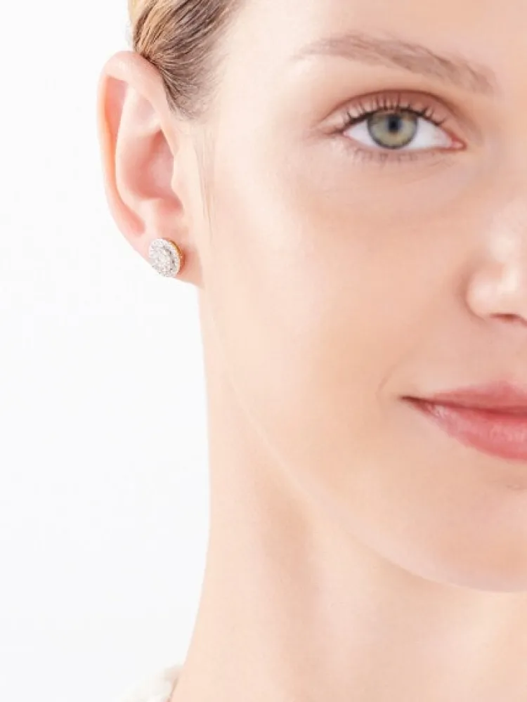 Outlet Apart Kolczyki z żółtego złota z diamentami - 0,83 ct - próba 585