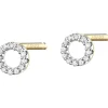 Apart Kolczyki z żółtego złota z diamentami - koła - 0,05 ct - próba 375< Kolczyki Z Diamentami