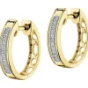 Outlet Apart Kolczyki z żółtego złota z diamentami - koła - 0,06 ct - próba 375