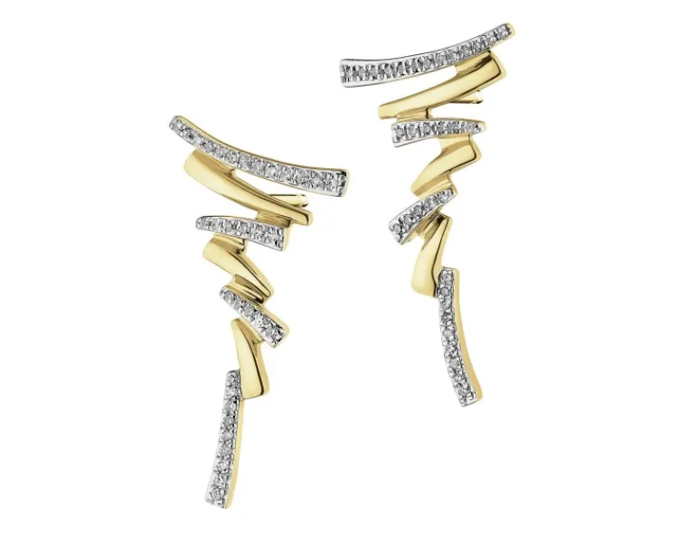 Apart Kolczyki z żółtego złota z diamentami - 0,15 ct - próba 585< Kolczyki Z Diamentami