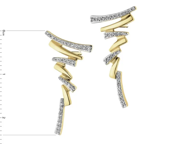 Apart Kolczyki z żółtego złota z diamentami - 0,15 ct - próba 585< Kolczyki Z Diamentami