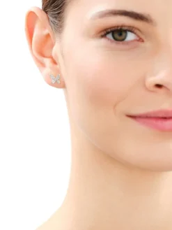 Online Apart Kolczyki z żółtego złota z diamentami - motyle - 0,13 ct - próba 585