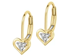 Apart Kolczyki z żółtego złota z diamentami - serca - 0,03 ct - próba 375< Wszystkie
