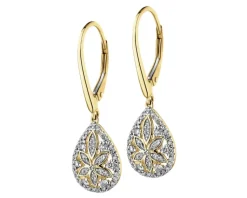 Discount Apart Kolczyki z żółtego złota z diamentami - 0,44 ct - próba 585