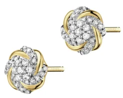Hot Apart Kolczyki z żółtego złota z diamentami - 0,12 ct - próba 585