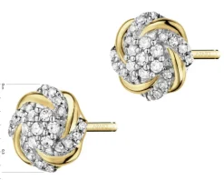 Hot Apart Kolczyki z żółtego złota z diamentami - 0,12 ct - próba 585