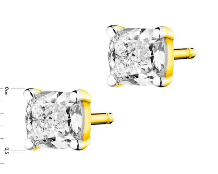 Apart Kolczyki z żółtego złota z diamentami - 1,01 ct - próba 585< Kolczyki Z Diamentami