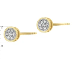 Discount Apart Kolczyki z żółtego złota z diamentami - 0,05 ct - próba 585