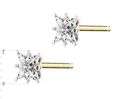 Online Apart Kolczyki z żółtego złota z diamentami - gwiazdy - 0,006 ct - próba 375