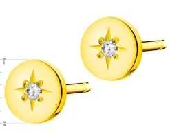 Clearance Apart Kolczyki z żółtego złota z diamentami - 0,02 ct - próba 375