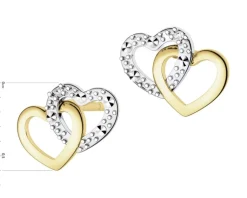Apart Kolczyki z żółtego złota z diamentami - serca - 0,006 ct - próba 375< Wszystkie