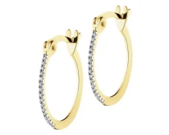 Discount Apart Kolczyki z żółtego złota z diamentami  - koła - 0,04 ct - próba 375