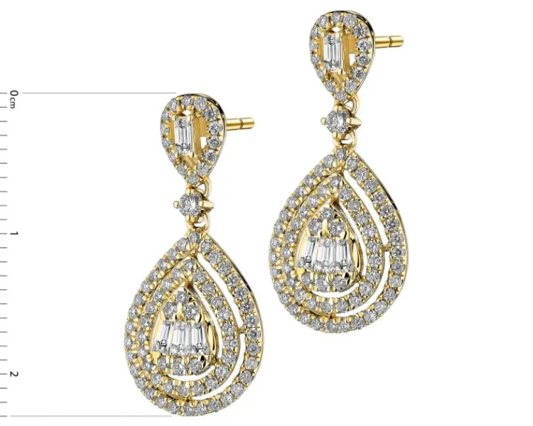 New Apart Kolczyki z żółtego złota z diamentami - 0,76 ct - próba 585