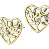 Apart Kolczyki z żółtego złota z diamentami - serca, drzewka - 0,01 ct - próba 585< Wszystkie
