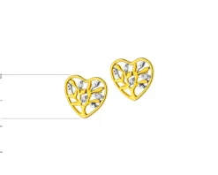 Apart Kolczyki z żółtego złota z diamentami - serca, drzewka - 0,01 ct - próba 585< Wszystkie