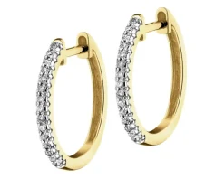 Apart Kolczyki z żółtego złota z diamentami - koła - 0,08 ct - próba 585< Kolczyki Z Diamentami