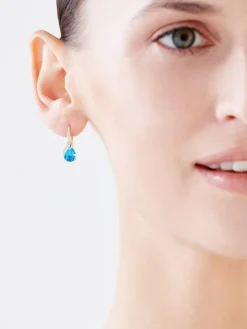 Discount Apart Kolczyki z żółtego złota z diamentami i topazami - próba 375