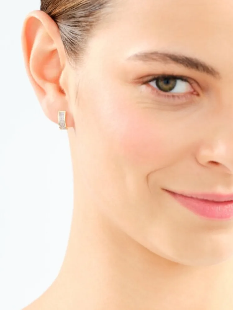 Apart Kolczyki z żółtego złota z diamentami - 0,13 ct - próba 585